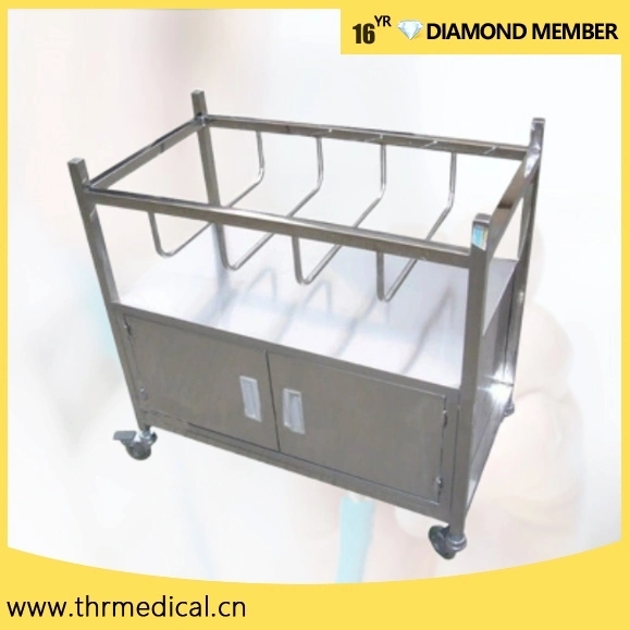 Hospital Baby Furniture Stainless Steel Baby Cot Bed with Cabinet (THR-B003)