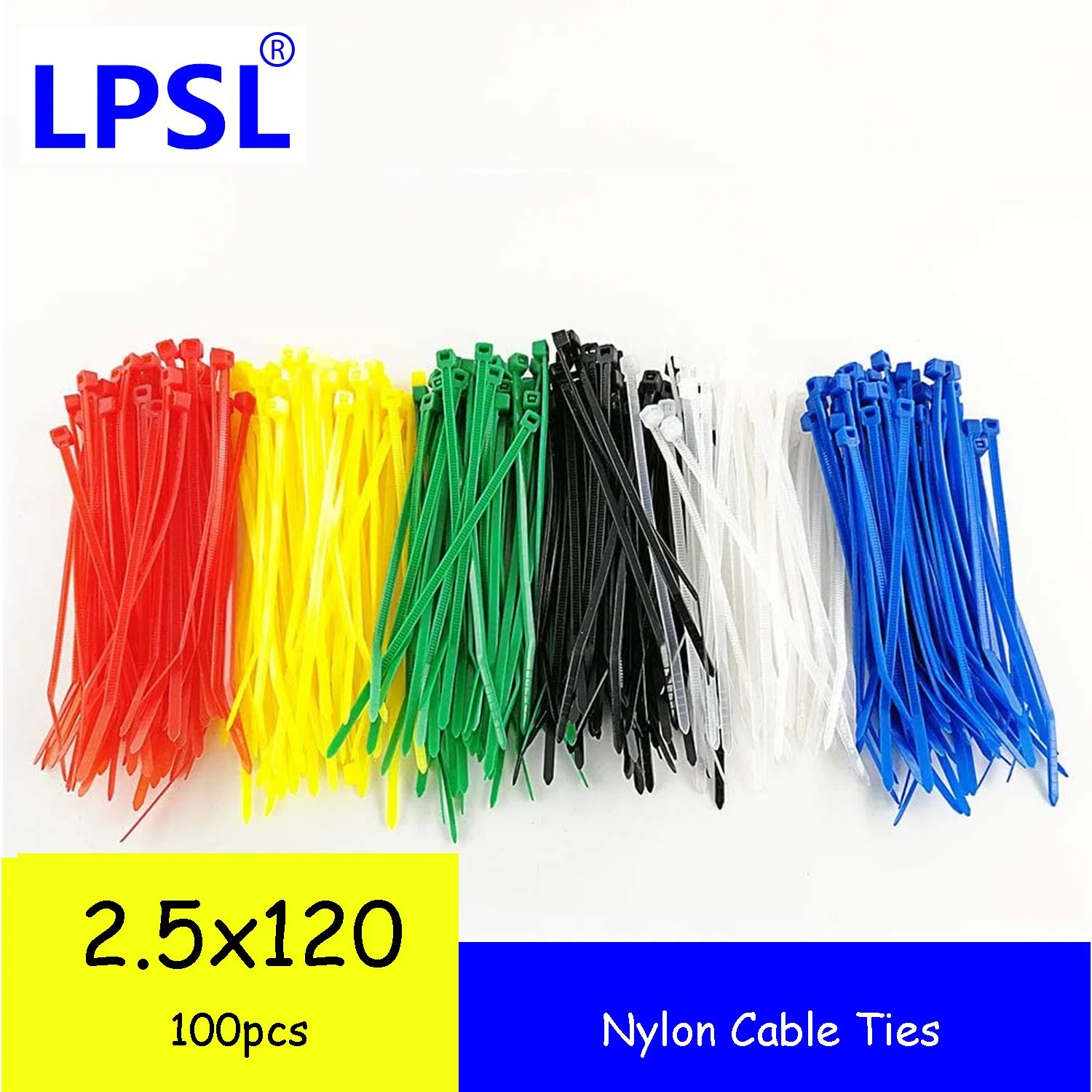 Free Sample 100 PCS Yellow Premium 100mm X 2.5mm Cable Ties, Zip Ties, Nylon Wrap, Color Strappings