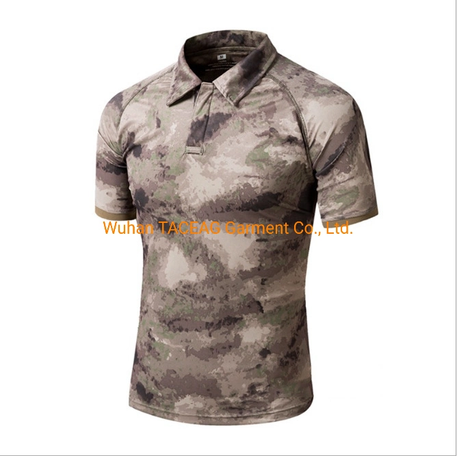 Acu Camouflage Color Arm with Zipper Polo Shirt