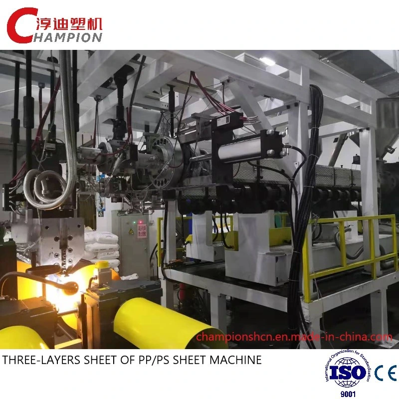 نظام التحكم التلقائي في المصنع الاحترافي PP/PS/PC/PVC/PET/Pla Sheet Extrusion Line/Servo Winder الصراخ للمنتجات القابلة للاستخدام آلة صنع