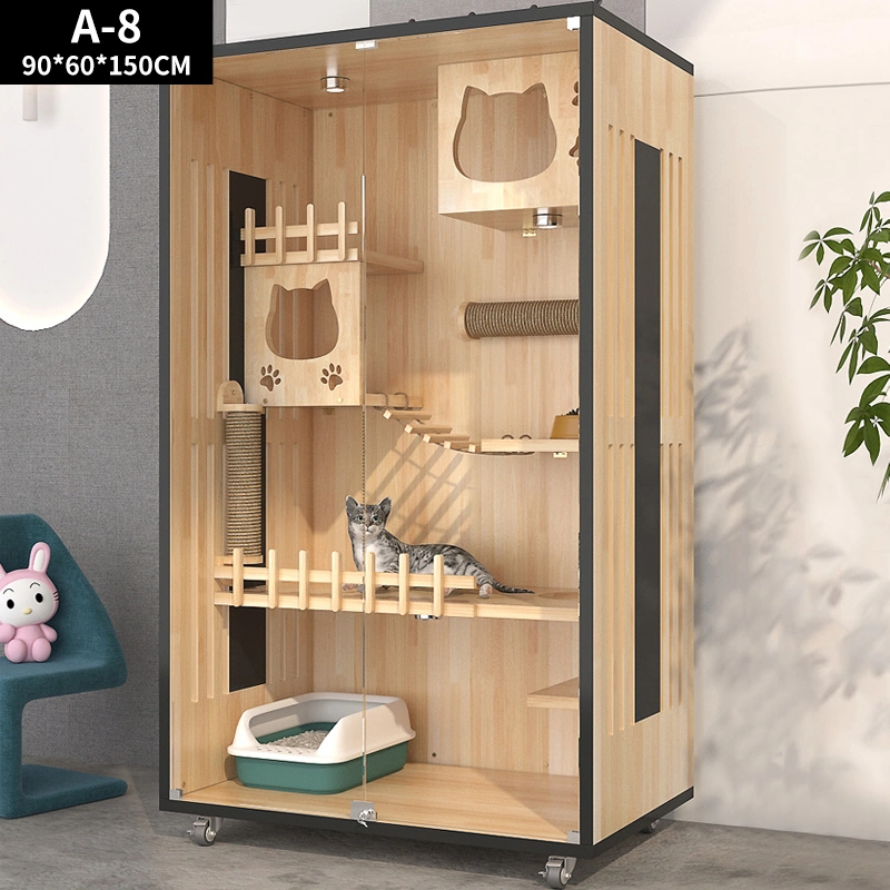 Factory Customized Furniture Layers Cat Villa Wooden Cat House for Pet Indoor