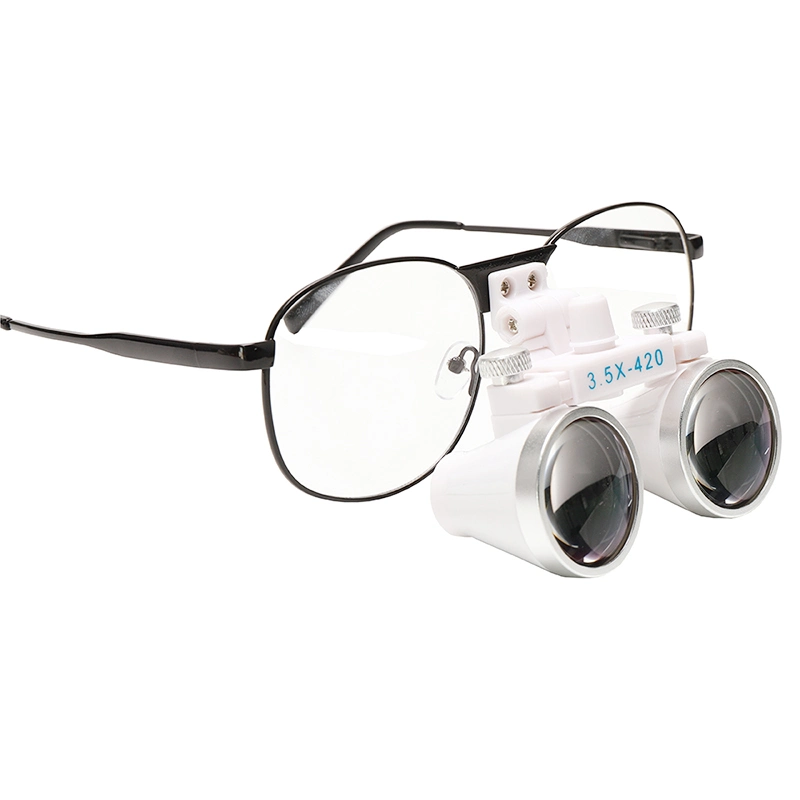 Lupa de metal 3.5X Loupes óptica dentária Loupes Lupa Lupa com Caixa de pano