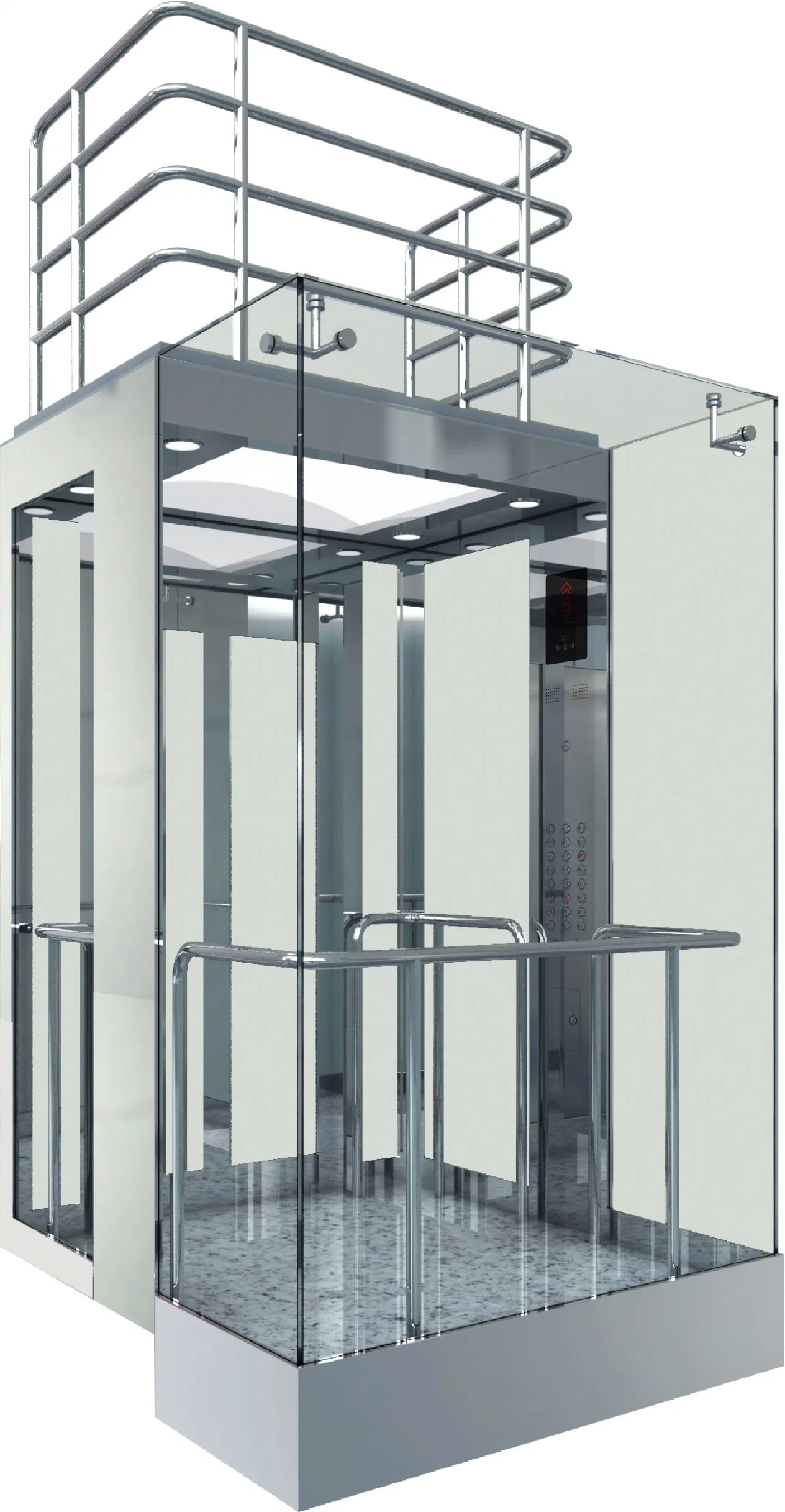 1000kg 13 Persons Full Glass Sightseeing Passenger Elevator