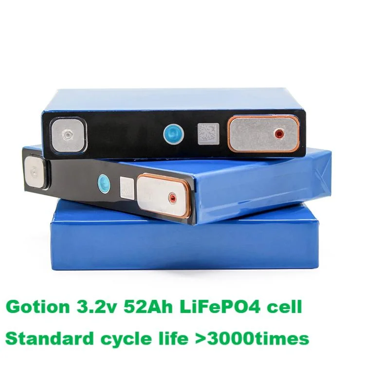 Long Life LiFePO4 Battery Cell 52ah 3.2V Lithium Iron Prismatic Rechargeable Battery