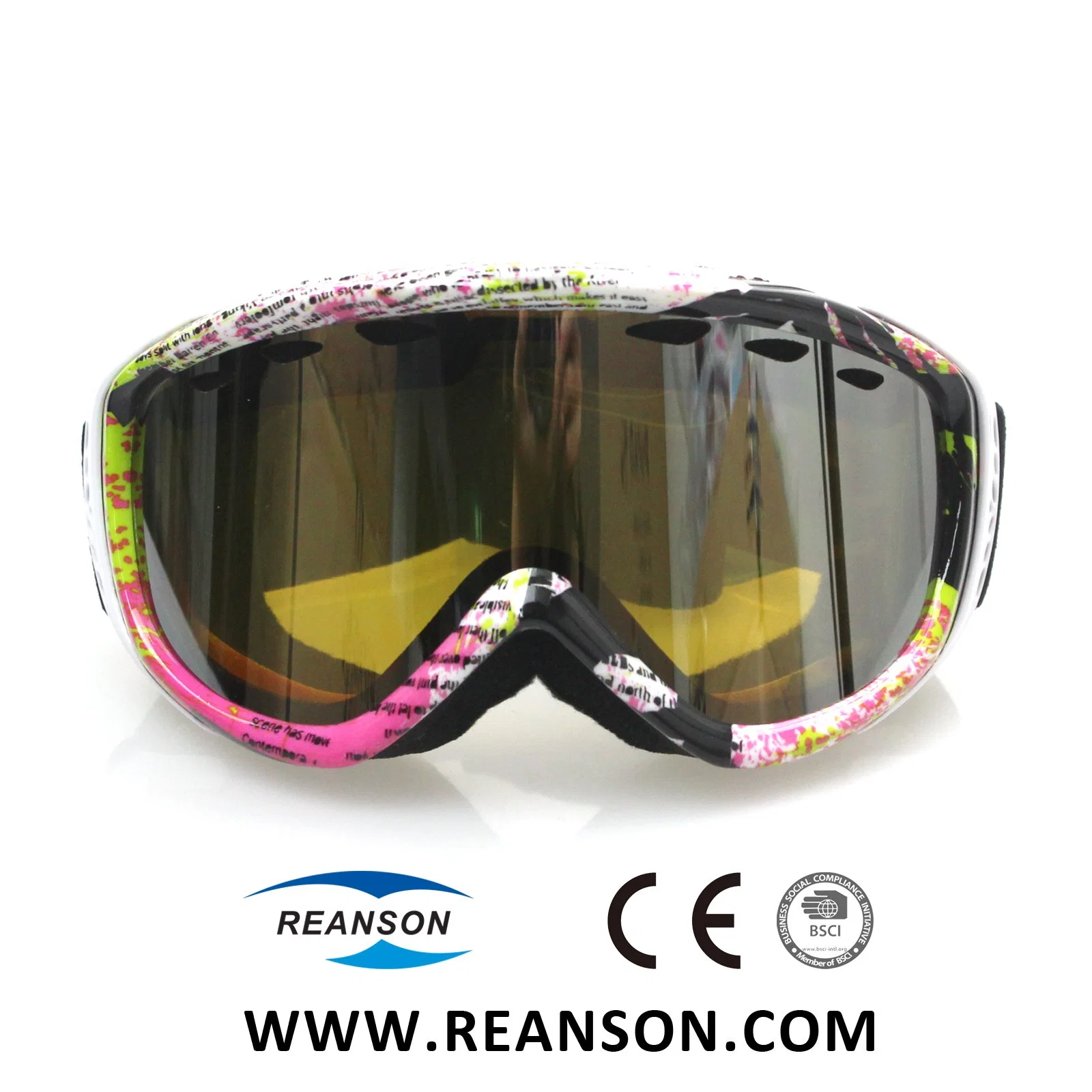 Wholesale Outdoor Sports Anti-Fog Snow Goggles with Vents