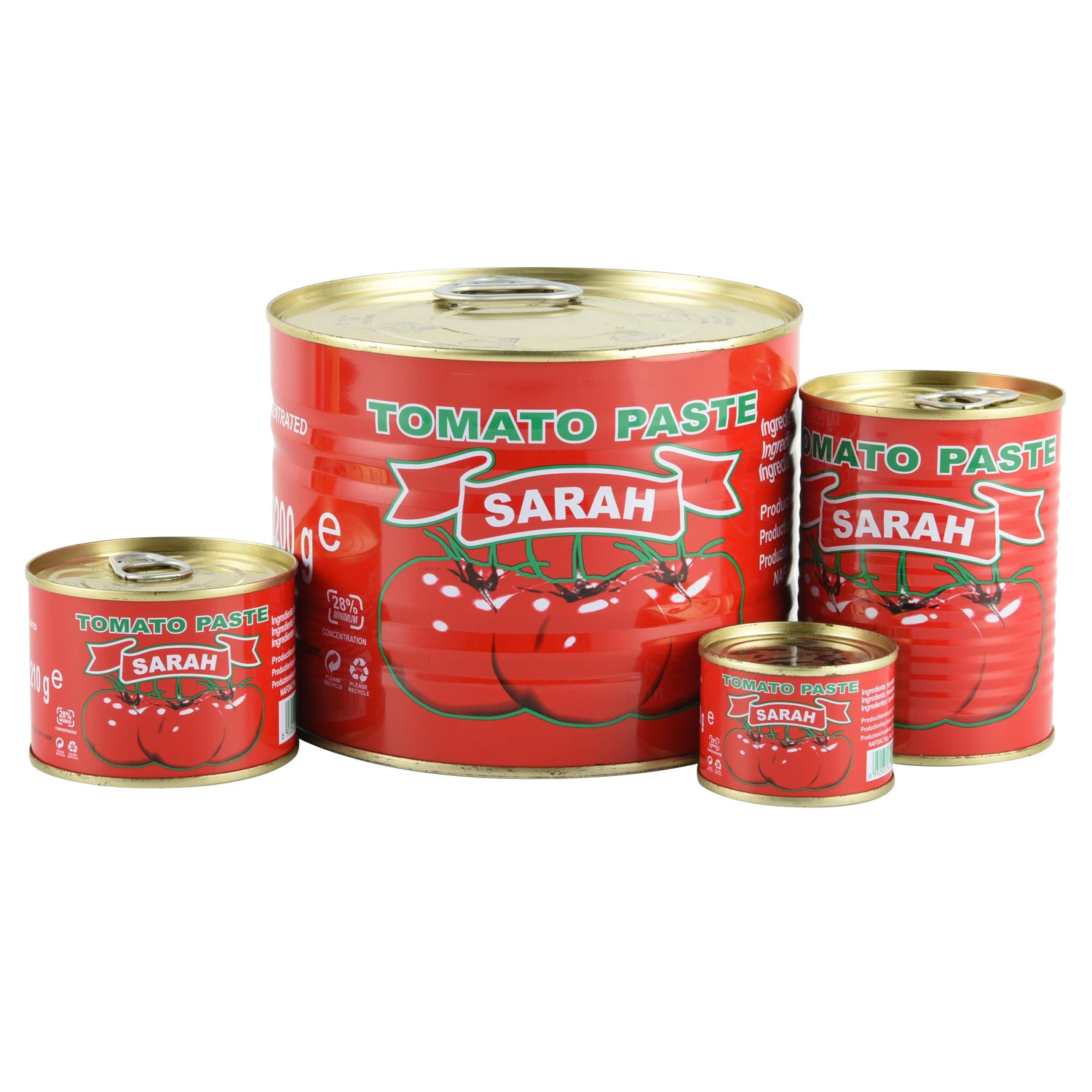 Sarah pasta de tomate conservas de tomate concentrado de estaño 400GX24latas de Nigeria Market