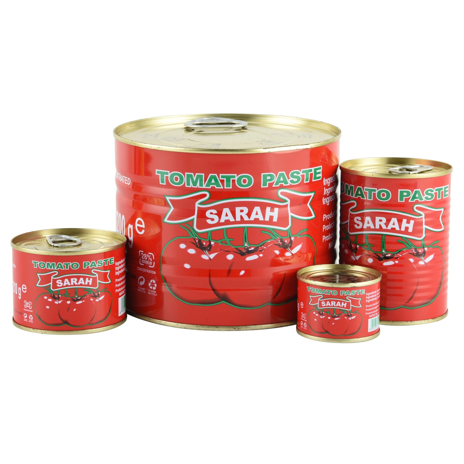 Sarah Tomato Paste Canned Food Tin Tomato Concentrate 400gx24tins for Nigeria Market