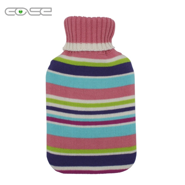 OEM High quality/High cost performance 2L Rubber BS Hot Water Bag with Customized Knitting Cover for Pain Relief