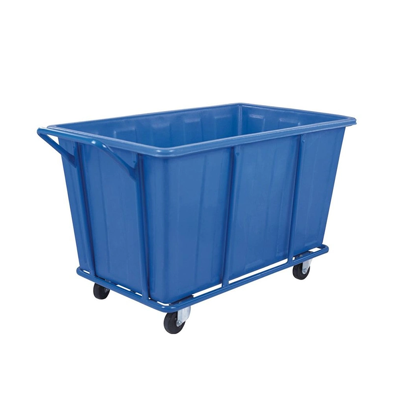 Duty Large Trash Tub Capacity Heavy Hospital Laundry Carts Plastic Laundry Trolley for Warehouse Cleaning Supply