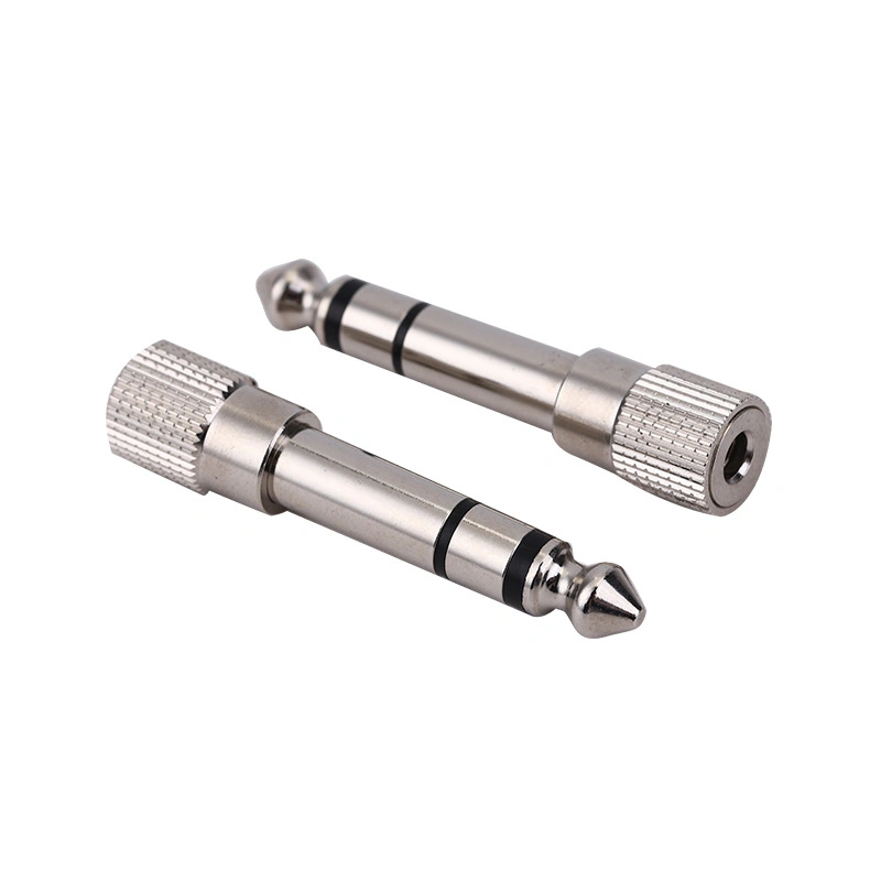 China High Quality Auto Factory CNC Custom Machining 6.3mm to 3.5mm Plug Audio Video Aluminium Adapter Plug Audio Headphone Adapter Plug Accessories