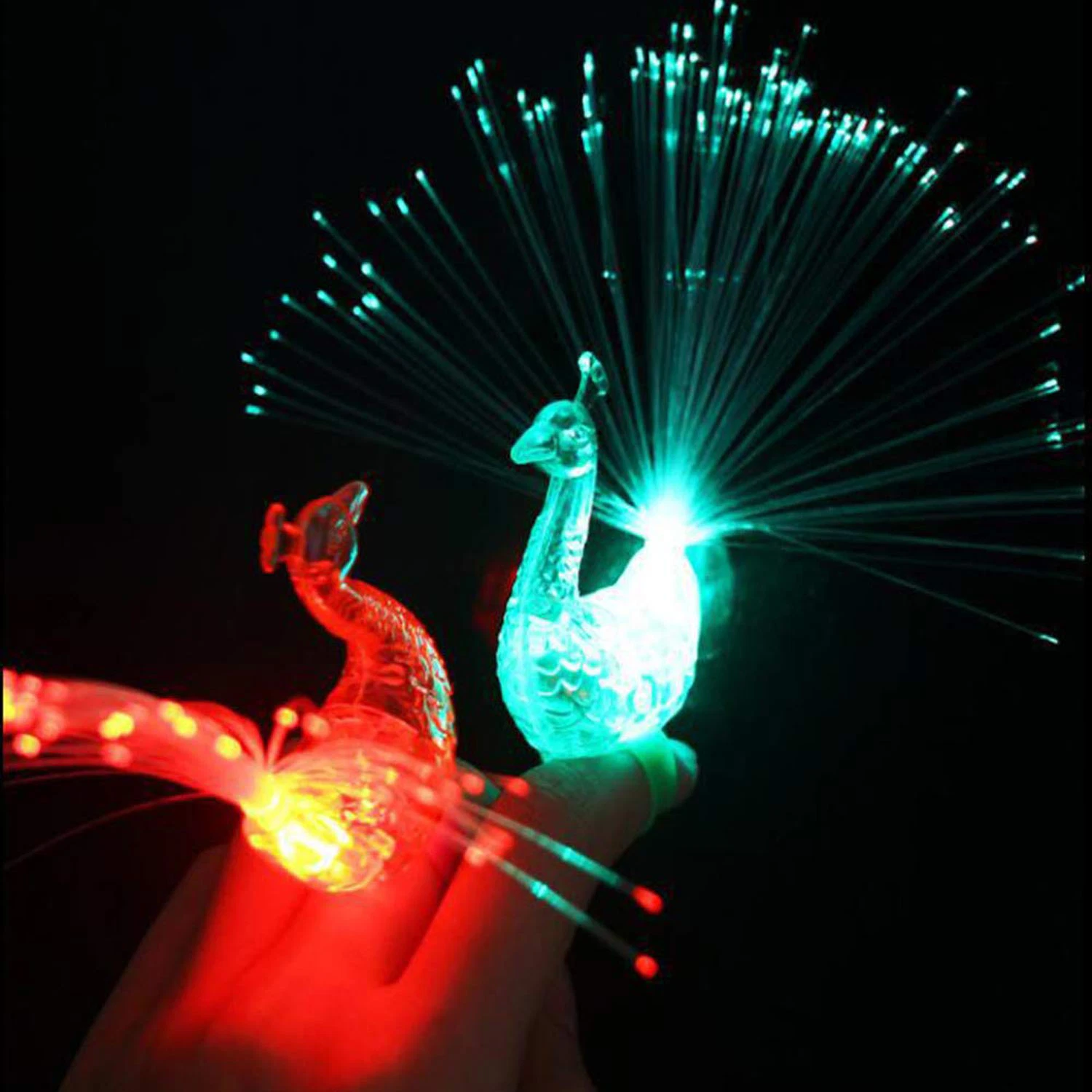 Peacock lampe de doigt enfants Creative Toys Luminous Ring