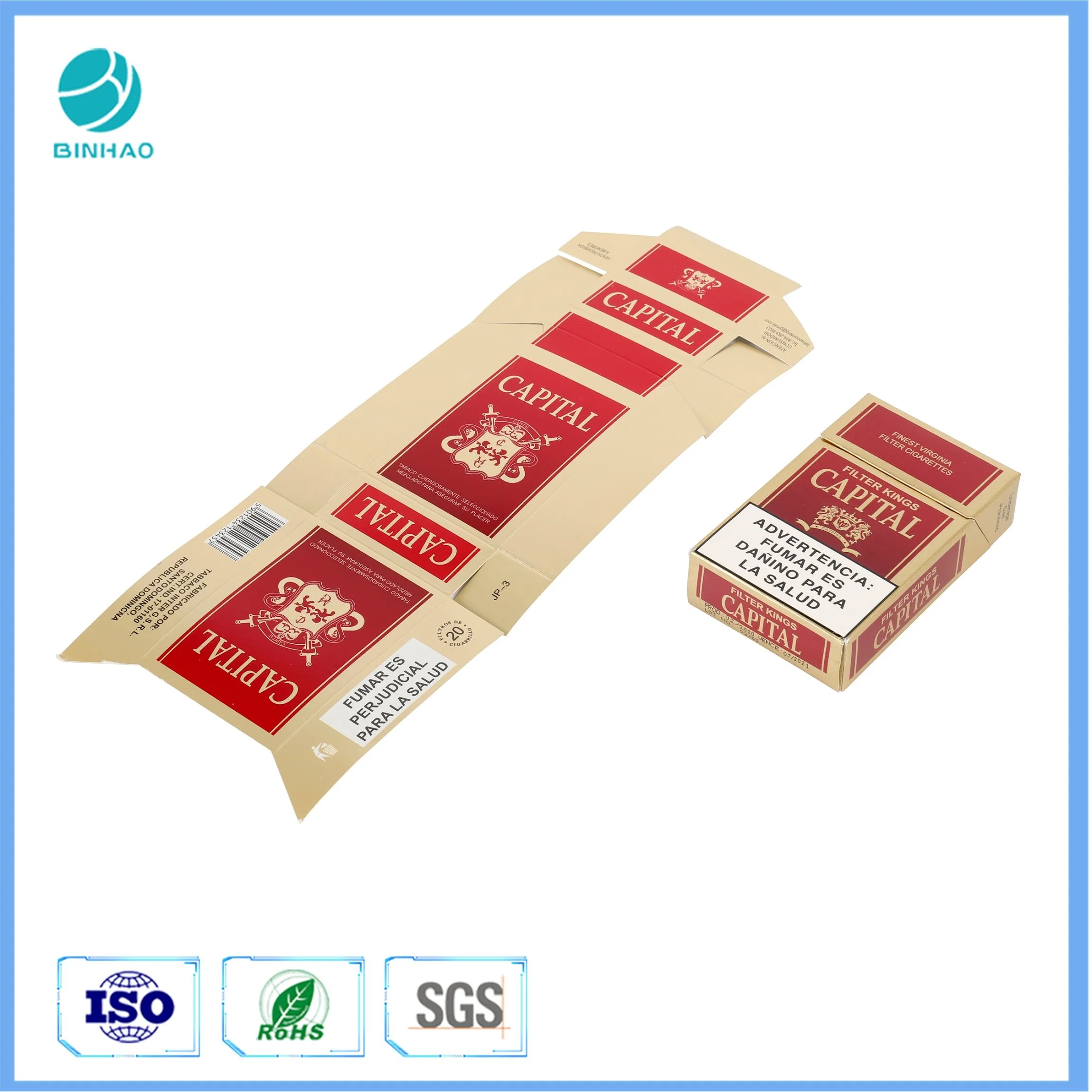 Hologram Cardboard Paper Printed Shiny Super Slim Cigarette Cartons Packs