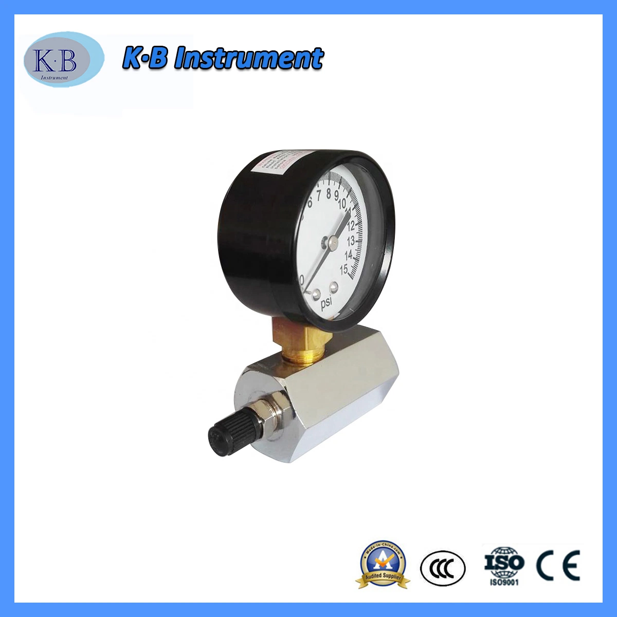 مقياس الضغط 2 بوصة جهاز التركيب السفلي مقياس ضغط اختبار الغاز 0-15 رطل لكل بوصة مربعة