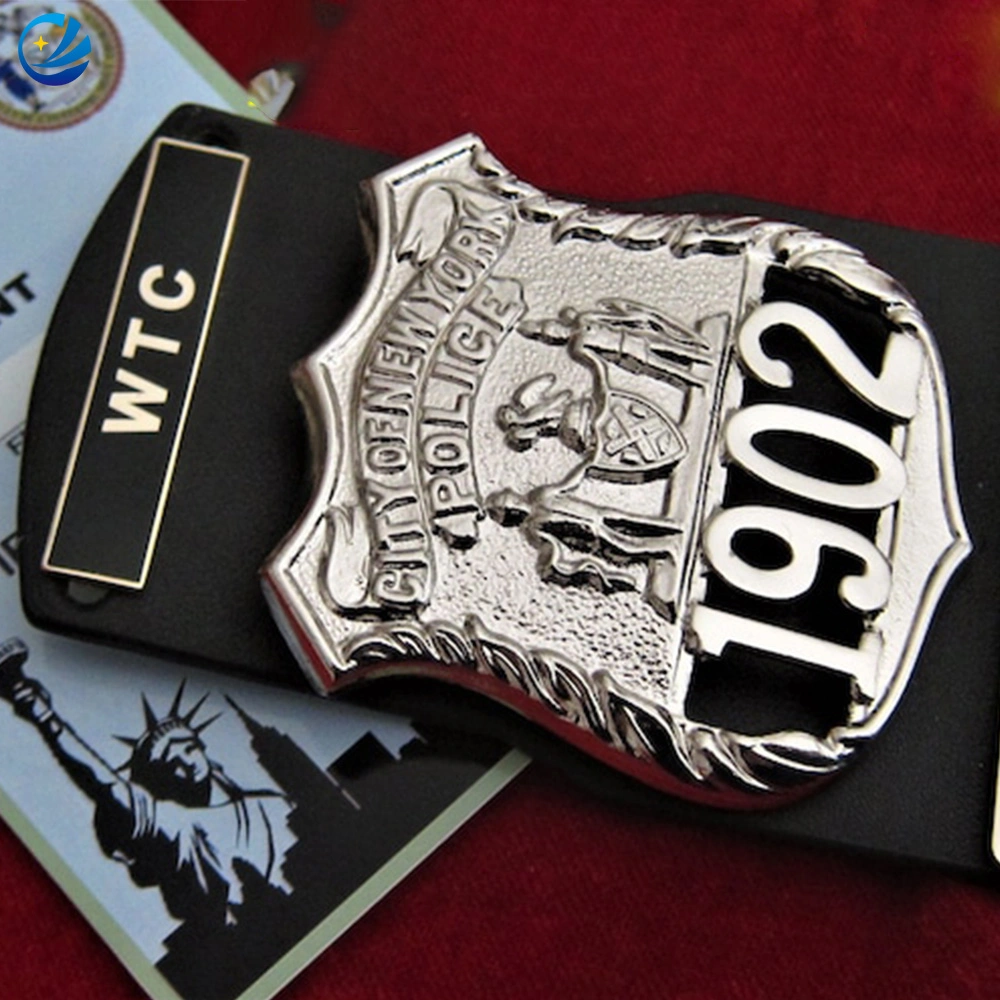 Custom Souvenir Metal Detective Oficial Sheriff Seguridad Policía Militar del Ejército Medalla honor emblema magnético Enamel Chaplain de Seguridad Pública pasador de solapa Distintivo