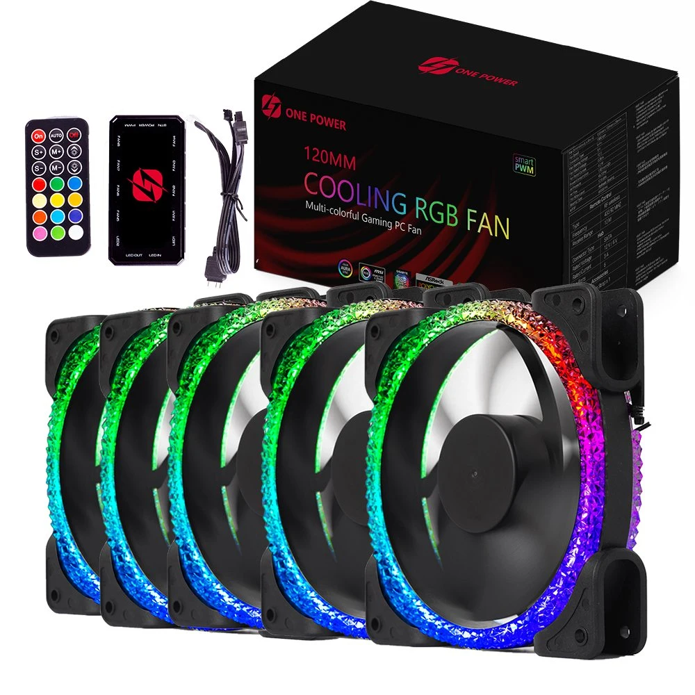 2023 New Design Dual Ring Argb PC Computer Case Desktop Gaming CPU Casing RGB Fans Cooler