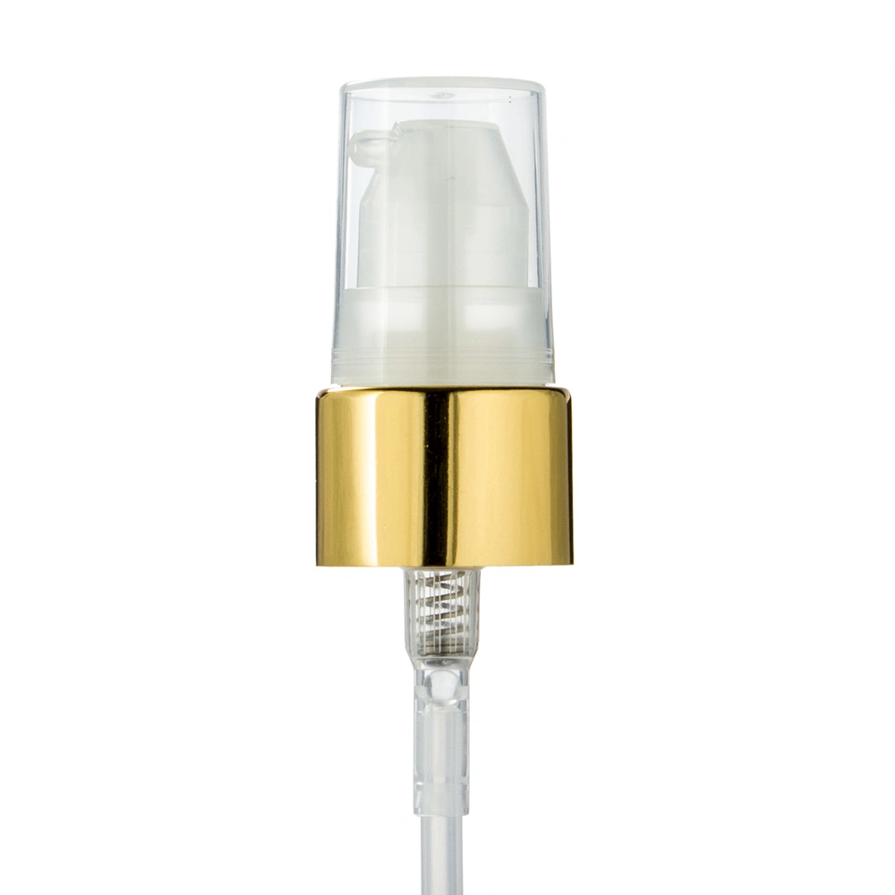 18/415 Gold Color Aluminum Cream Pump with PP Overcap