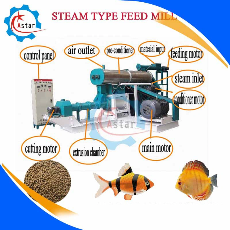 180-200kg/H Steamer Type (Wet Type) Pet Pellet Machine