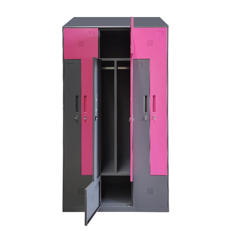 Sloping Top Employee Used Clothes Cabinet 6 Door Metal Locker Furniture