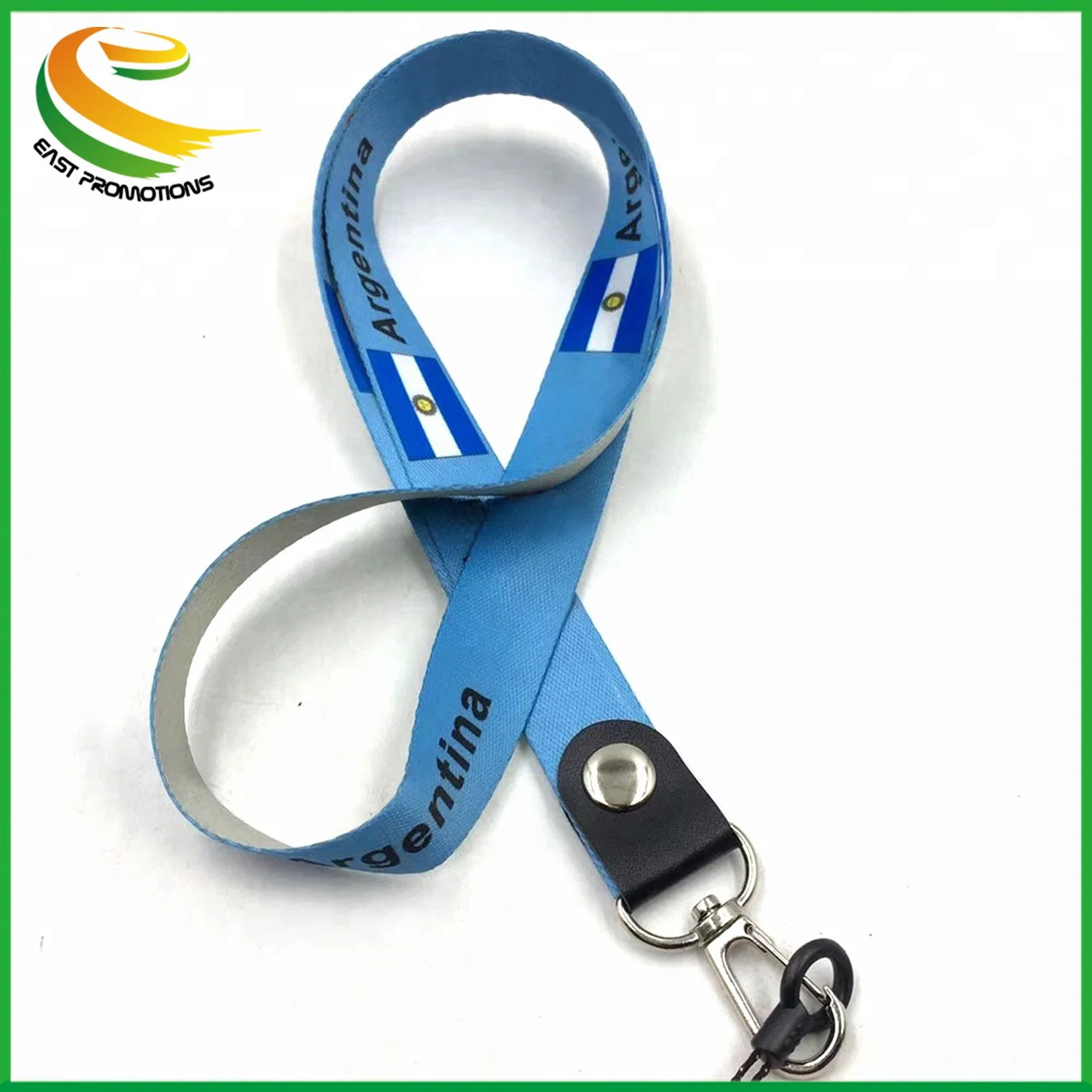 Customized Printing RPET Recycle Neck Lanyard, Sublimation Lanyard Strap with Leather