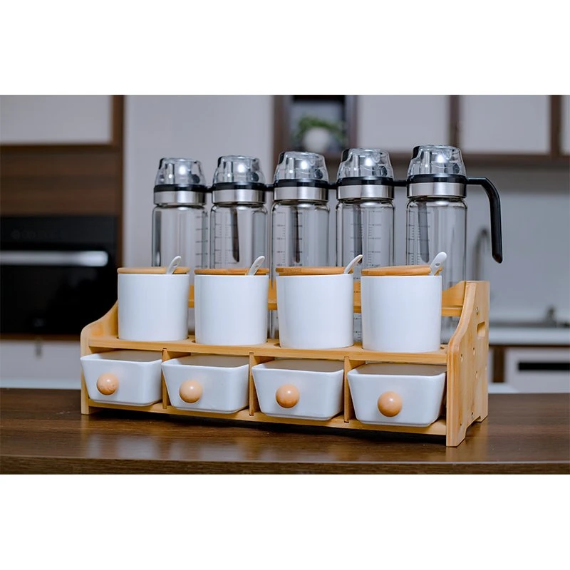 Kitchen Storage Rack Organizer Spice Jars Organizer Kitchen Seasoning Bottle Set