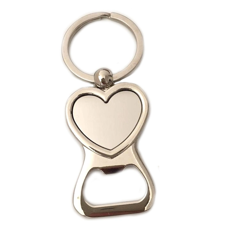 Customized Metal Heart Bottle Opener Keychain