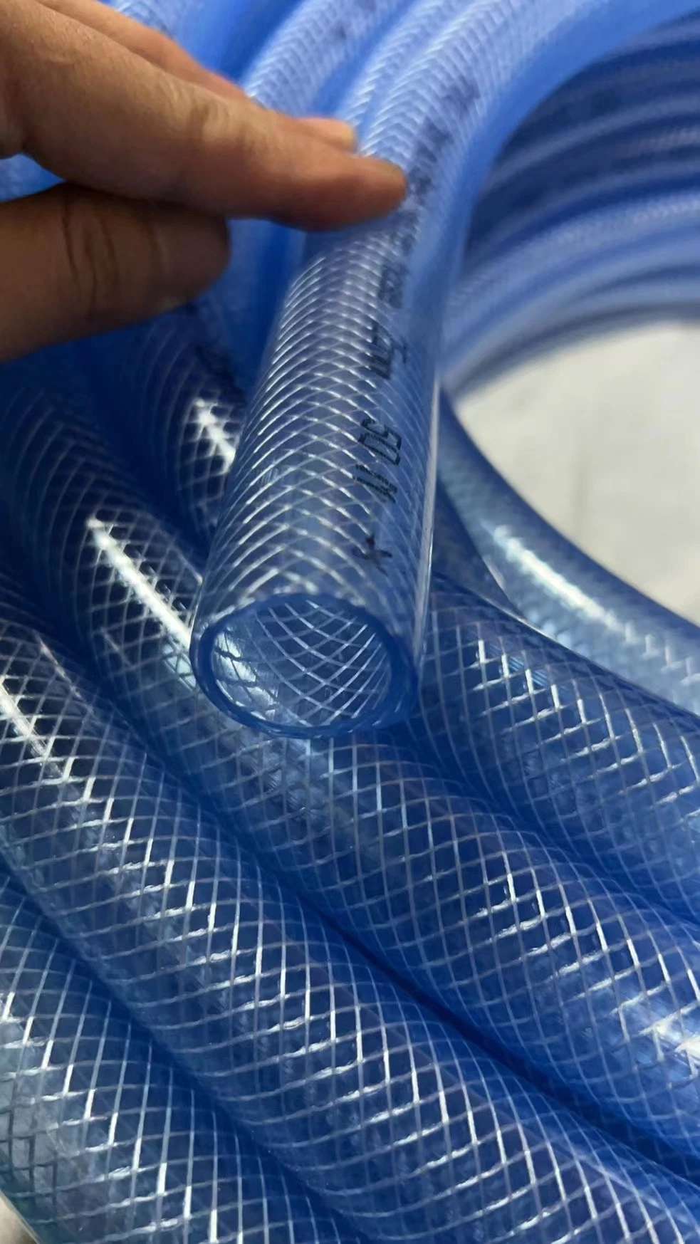O PVC azul reforçados com fibra de borracha de água Transparente Flexível do Tubo Plástico Manguera Mangueira de Agua