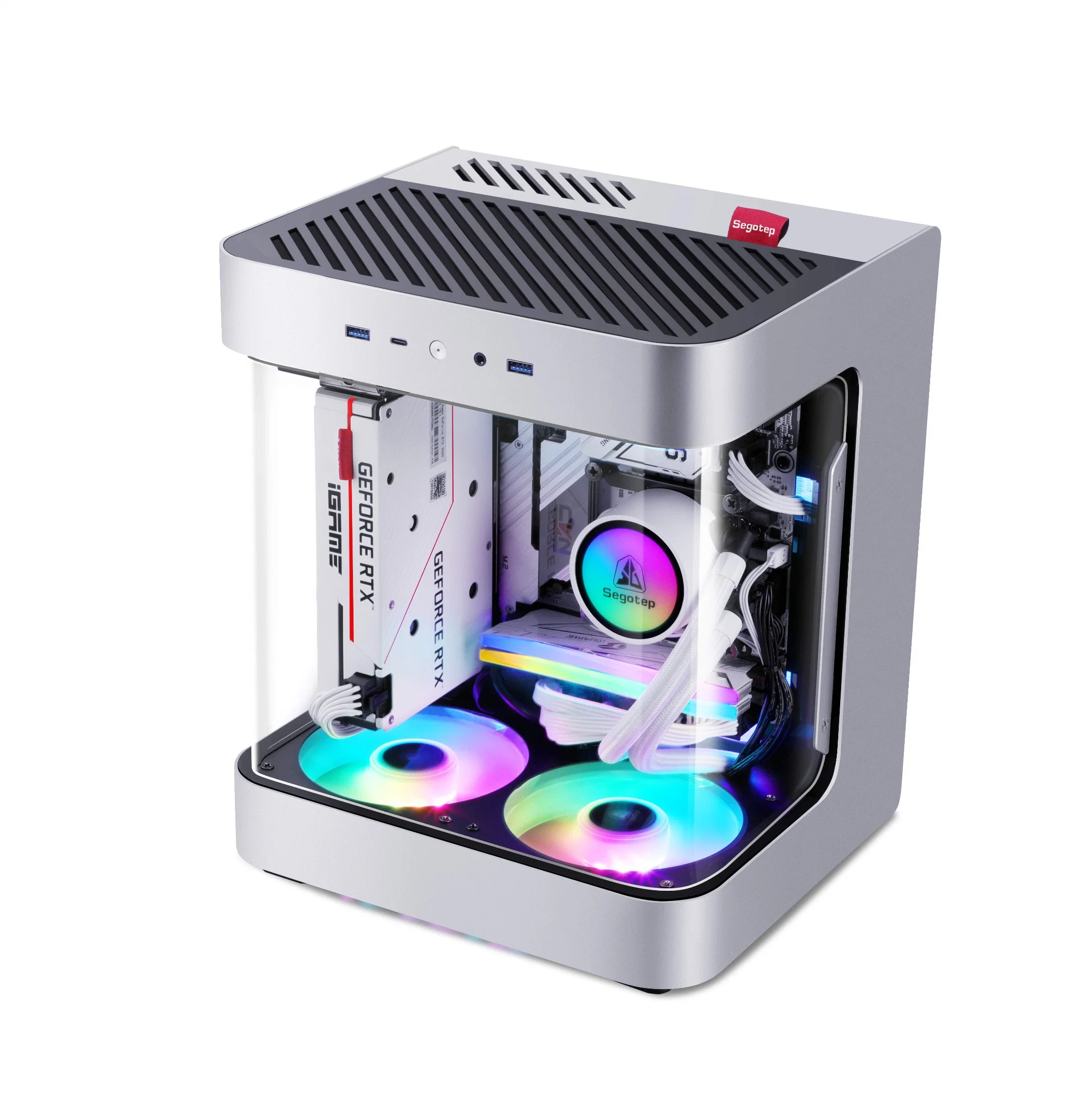 Segotep Aluminum Glass Itx Computer Case Chassis Support Power Supply Flagship Gaming Case