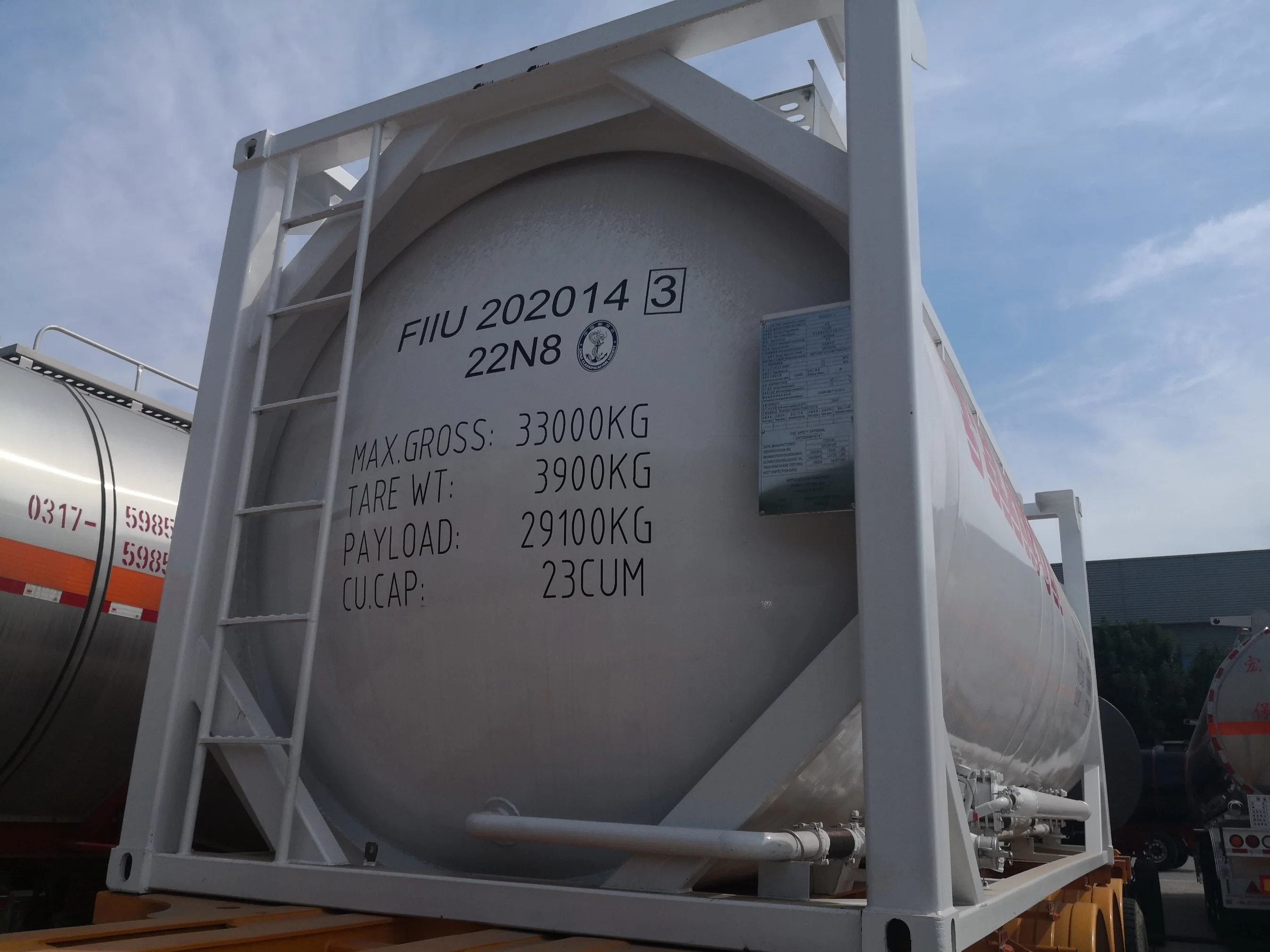 20ft Trockenpulver Transport Bulk Cement ISO Tankcontainer mit Luftdruck