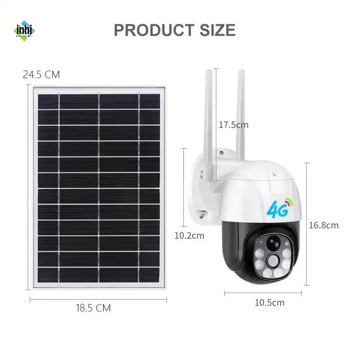 Panel Solar de 3.7W WiFi de 4MP cámara PTZ de CCTV solar de 1080p al aire libre Solar de seguridad inalámbrica WiFi Batería la cámara de red