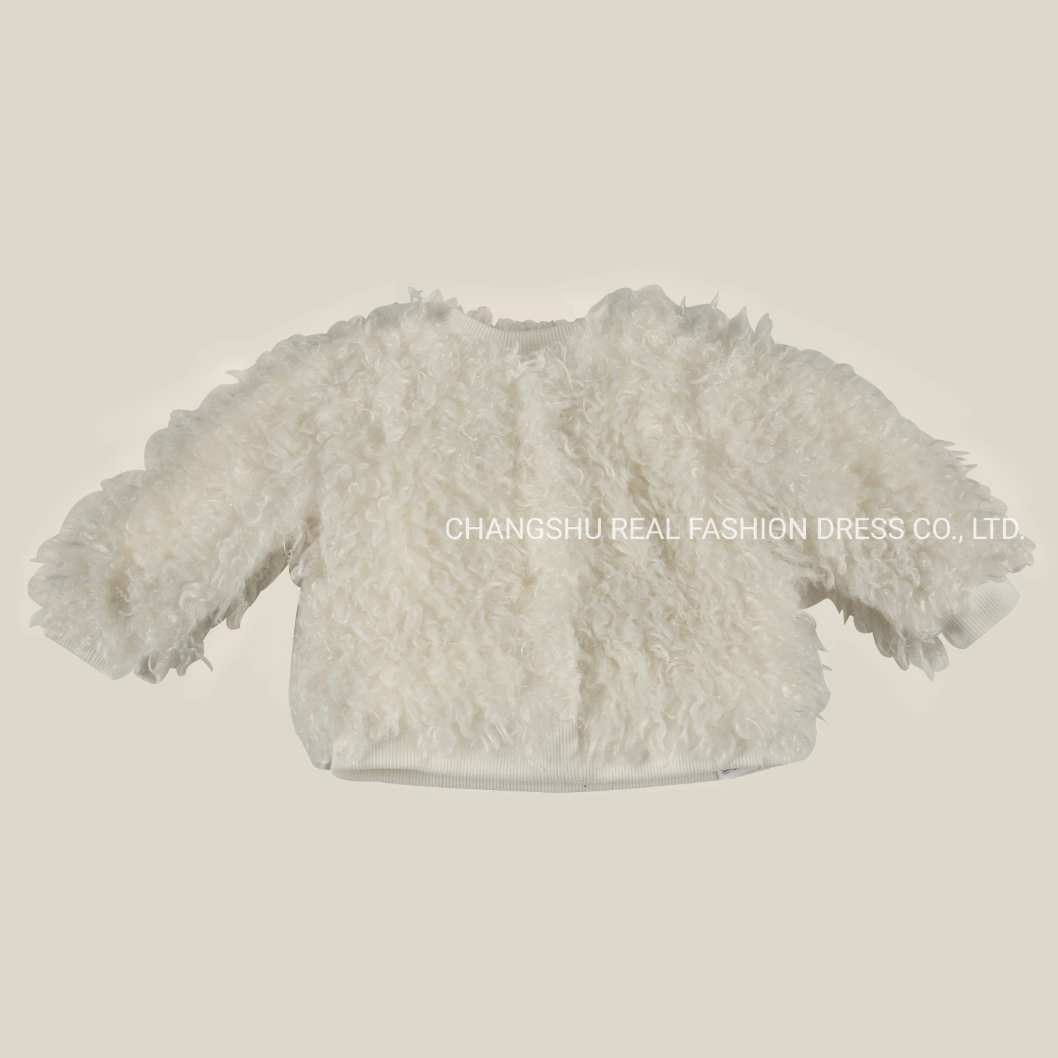 Newborn Baby Wear Fashion Infant Woven Faux Fur Jacket Clothing with Knitted Cotton Lining