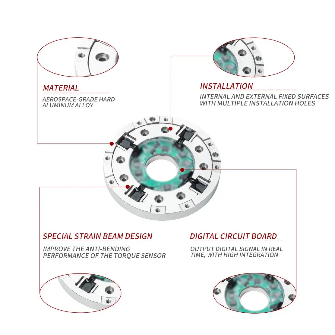 80nm Robot Joint Torque Transducer Force Sensor