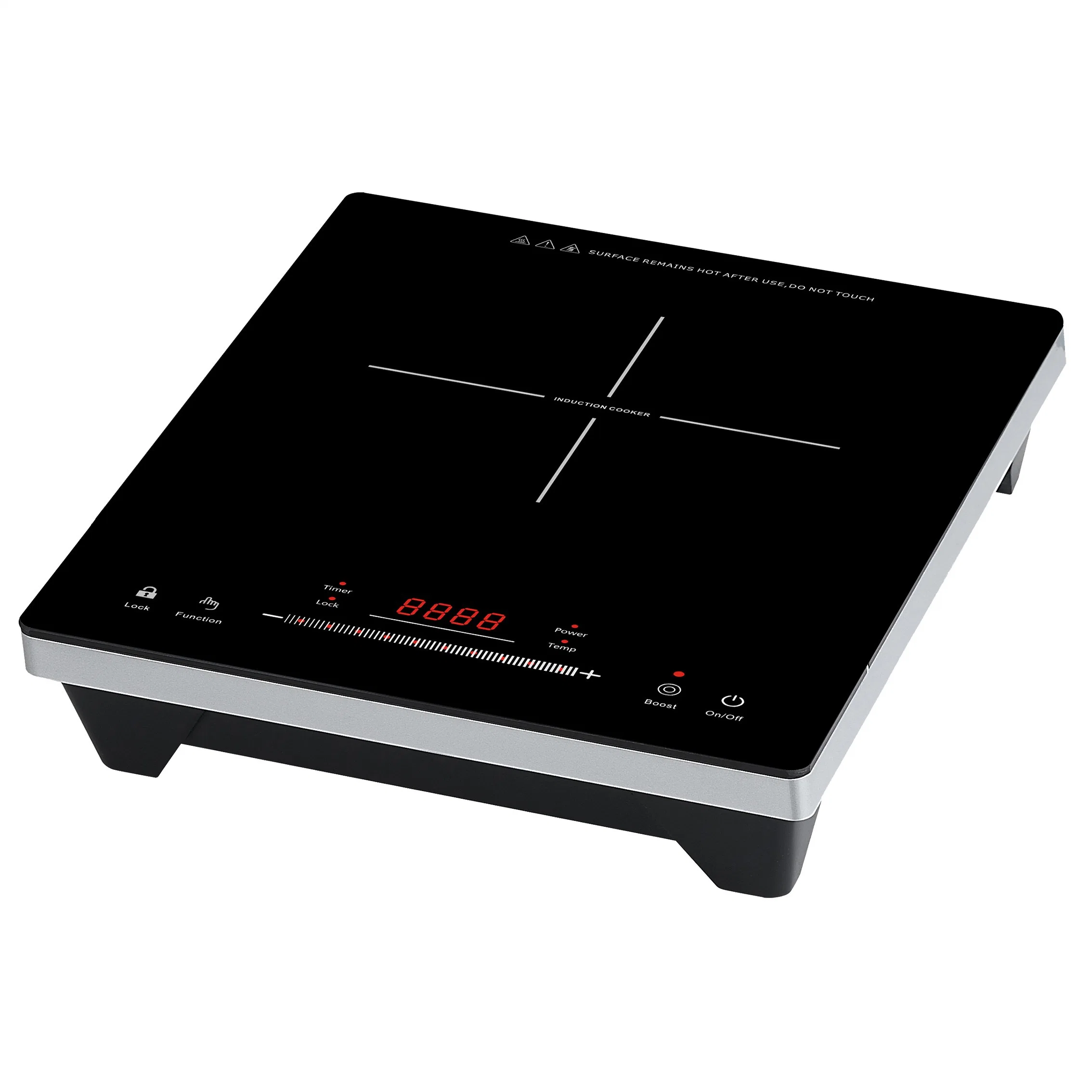 Single Induction Cooker Sensor Touch Control Full Glass Simple Function with Strong Body 2000W CE CB Passed