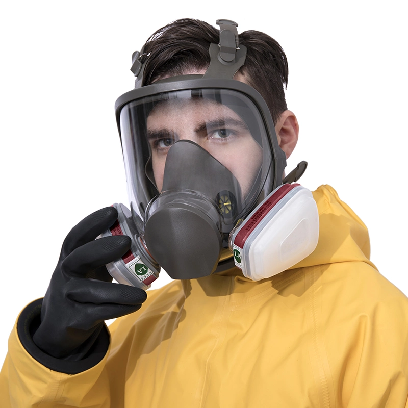 Volles Gesichts-staubdichter Gasmaske-Glas-mehrfachverwendbarer Respirator-Filter betätigte Filter-Kohlenstoff-Schablone