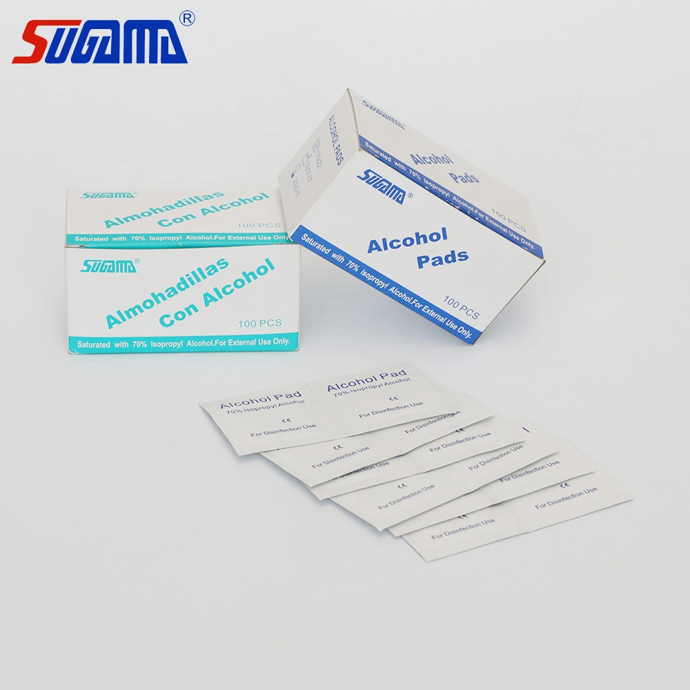 1PC/Pouch, 100PCS/Box, 100boxes/CTN Pad Sugama, Zhuohe, Wld Non-Woven Swabs Alcohol Prep Pads