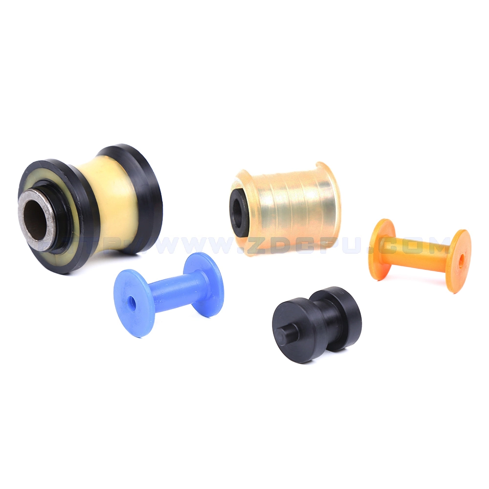 Customized Size Plastic Small Parts Concave Roller Wheels Black Rubber Pulley Wheel