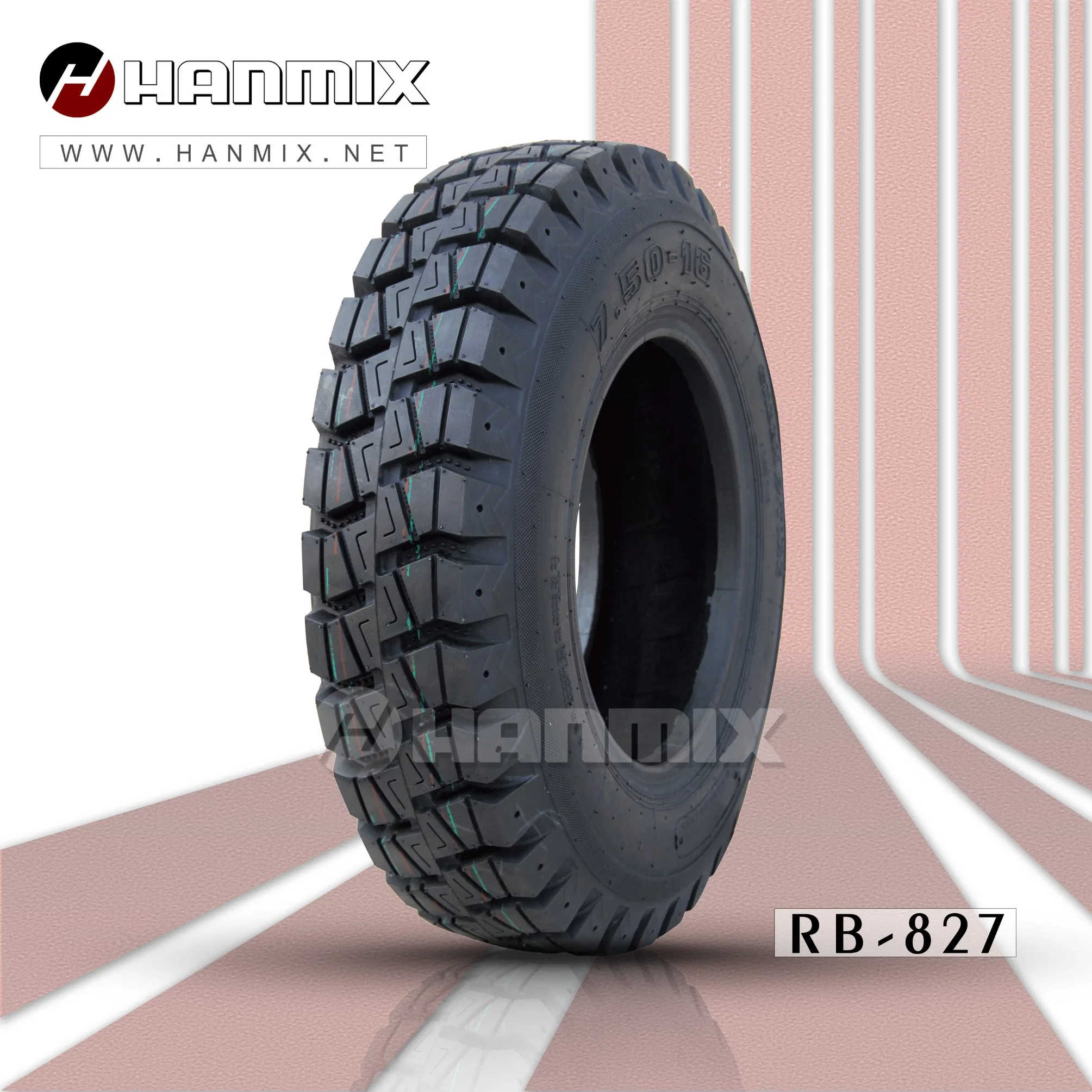 Indústria de Polarização Hanmix Agricultura Costela Grau de pá carregadeira de fábrica da motoniveladora de orelha para fora da estrada Todos os pneus de aço TBB 750-16 825-16 pneu radial