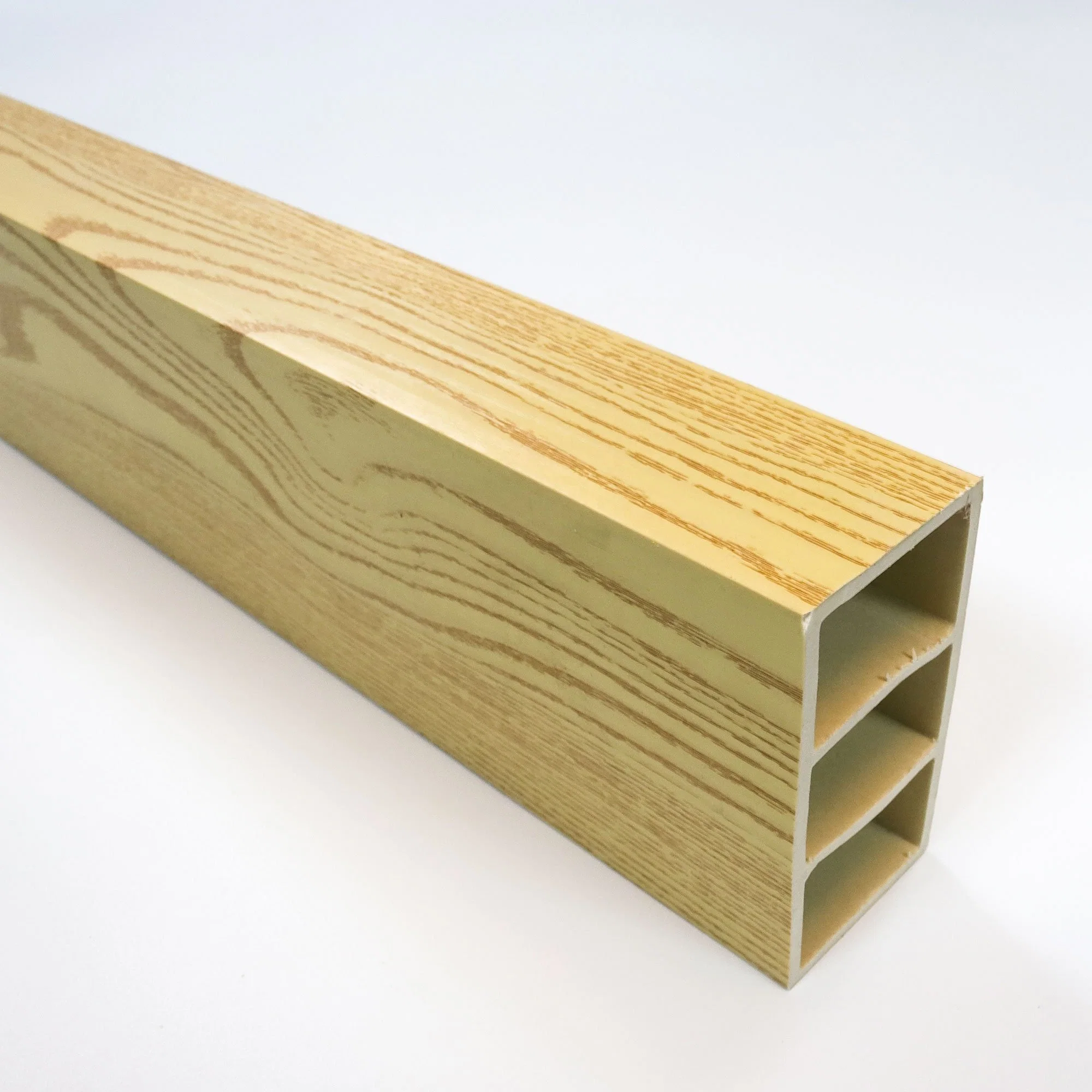 WPC Wood Plastic Composite Square Timber Tube for Interior Decorative Hollow Wooden Marble Color Batten 40*25mm