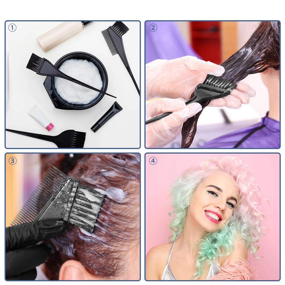 Peinados de peluquería profesional equipo de herramientas de recipiente de plástico PET Barber teñido de cabello cepillo y el tazón
