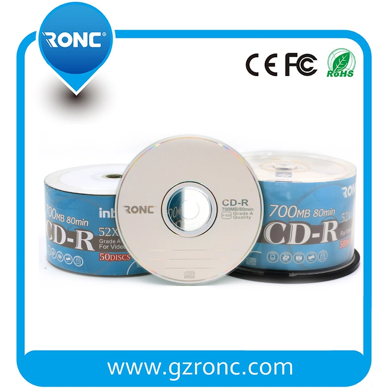 18 Years Disc Factory Wholesale/Supplier Blank CD-R 1-52X/700MB/80min with Shiny Silver