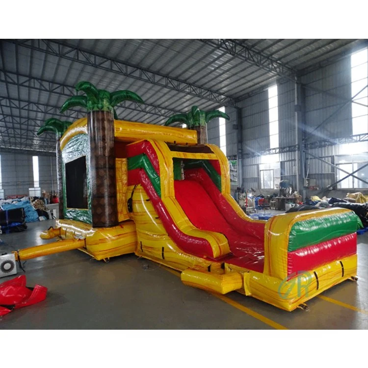 Wald Thema Bounce Haus Garten Kinder Springen Hüpfburg Aufblasbar Bouncer Combo mit Pool &amp; Wasserrutsche