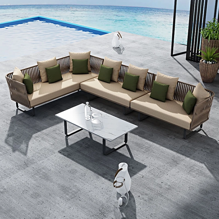 Modern Style Outdoor Furniture Rope Weaving Garden Sofa Set