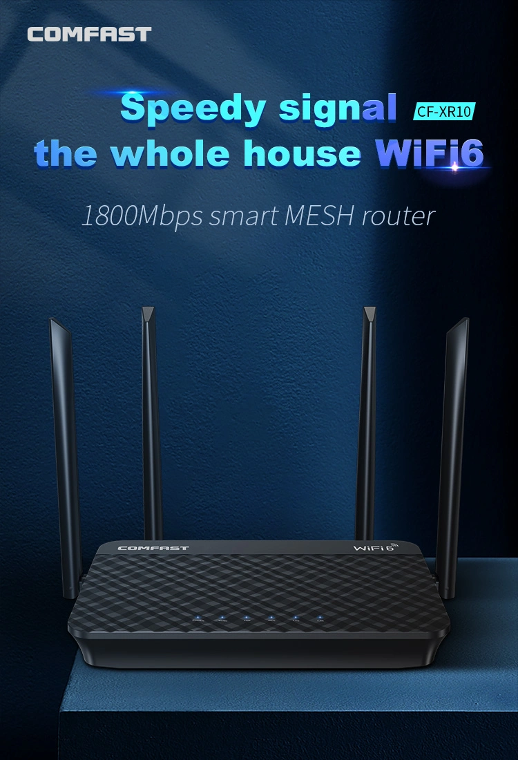Comfast Updated WiFi 6 Wireless Mesh Router High Power 1800Mbps IEEE802.11 Ax Dual Band Wireless Router