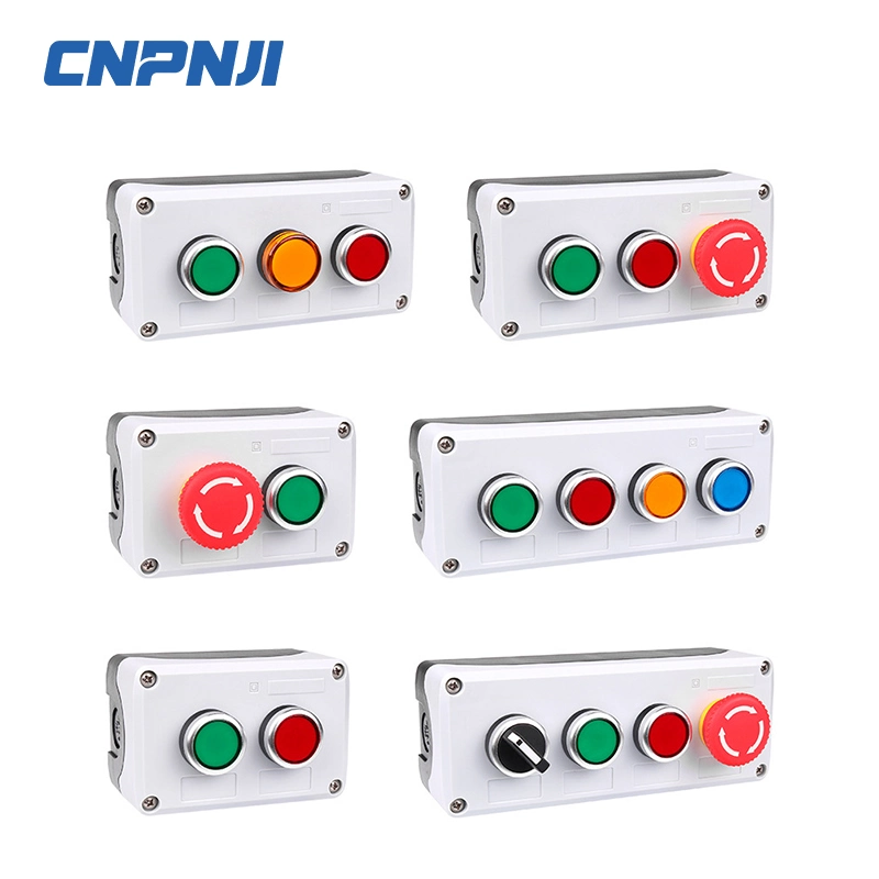 Excellent Insulation Gray-Black 3 Holes Control Station Switch Box 4 Position Waterproof Emergency Stop Switch Box