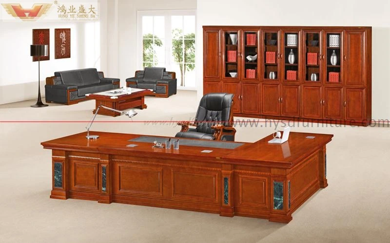 L Shape King Size E1 MDF Veneerluxury Office Executive Table (HY-D7024)