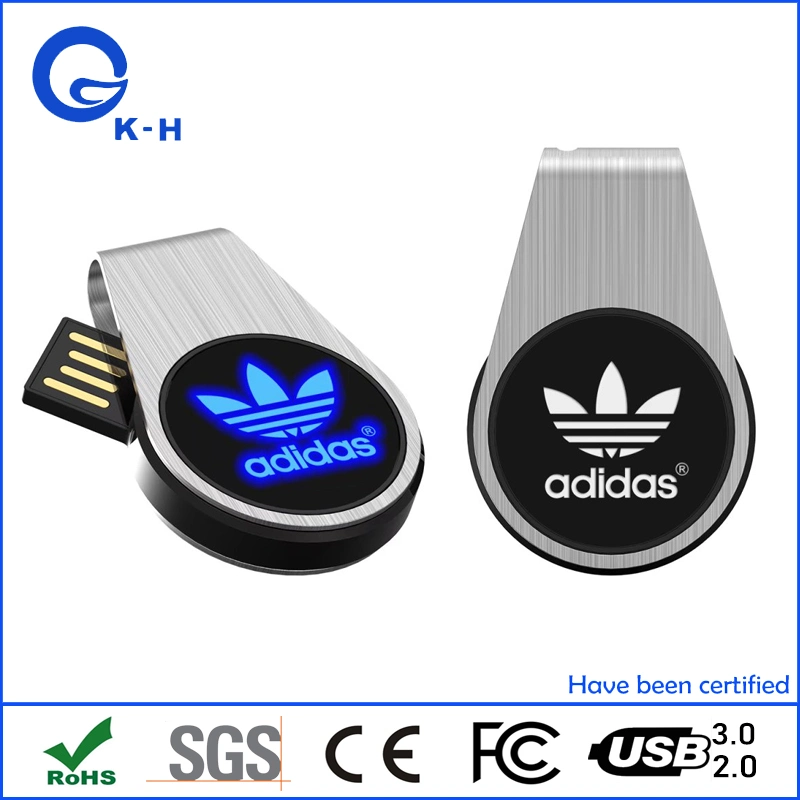 أنعش شعارك LED أكثر من سعة تخزين USB Flash بسعة 4 جيجابايت وسعة 8 جيجابايت