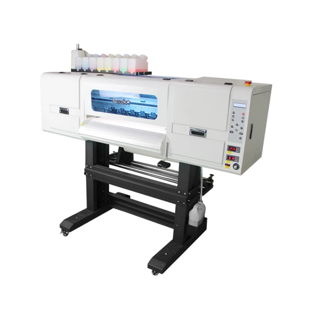 I1600/ i3200 2 Köpfe 60cm Breite Rolle zu Rolle Haustier Film-Heat-Transfer-DTF-Drucker für T-Shirt mit Pulverschüttler