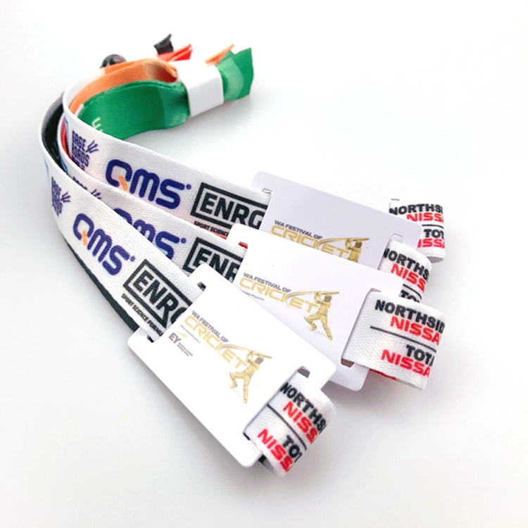 China Cheap Price Party Festival Polyester Woven Printed Fabric Wristband