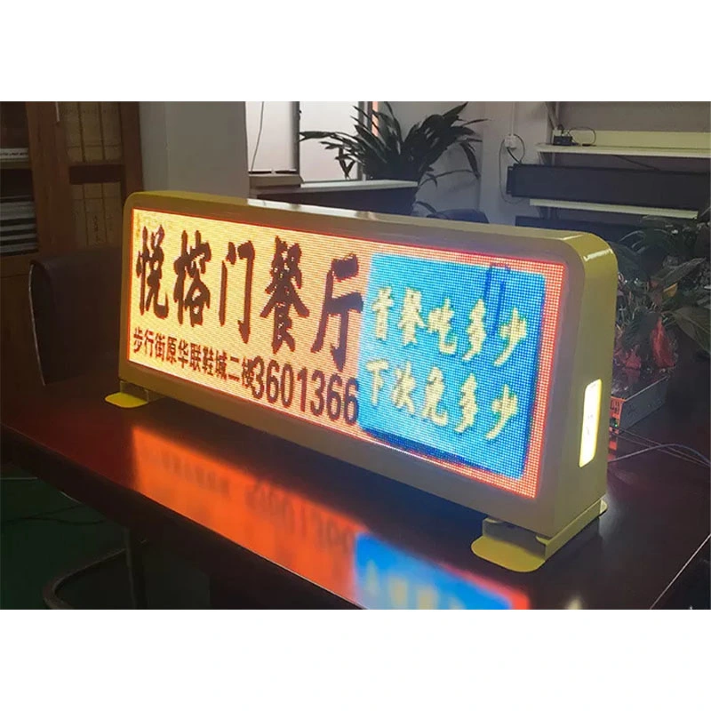 GPS 4G Wi-Fi Outdoor Taxi Top LED Display Screen Car Advertisement LED Video Display Outdoor P4 LED Display for Taxi