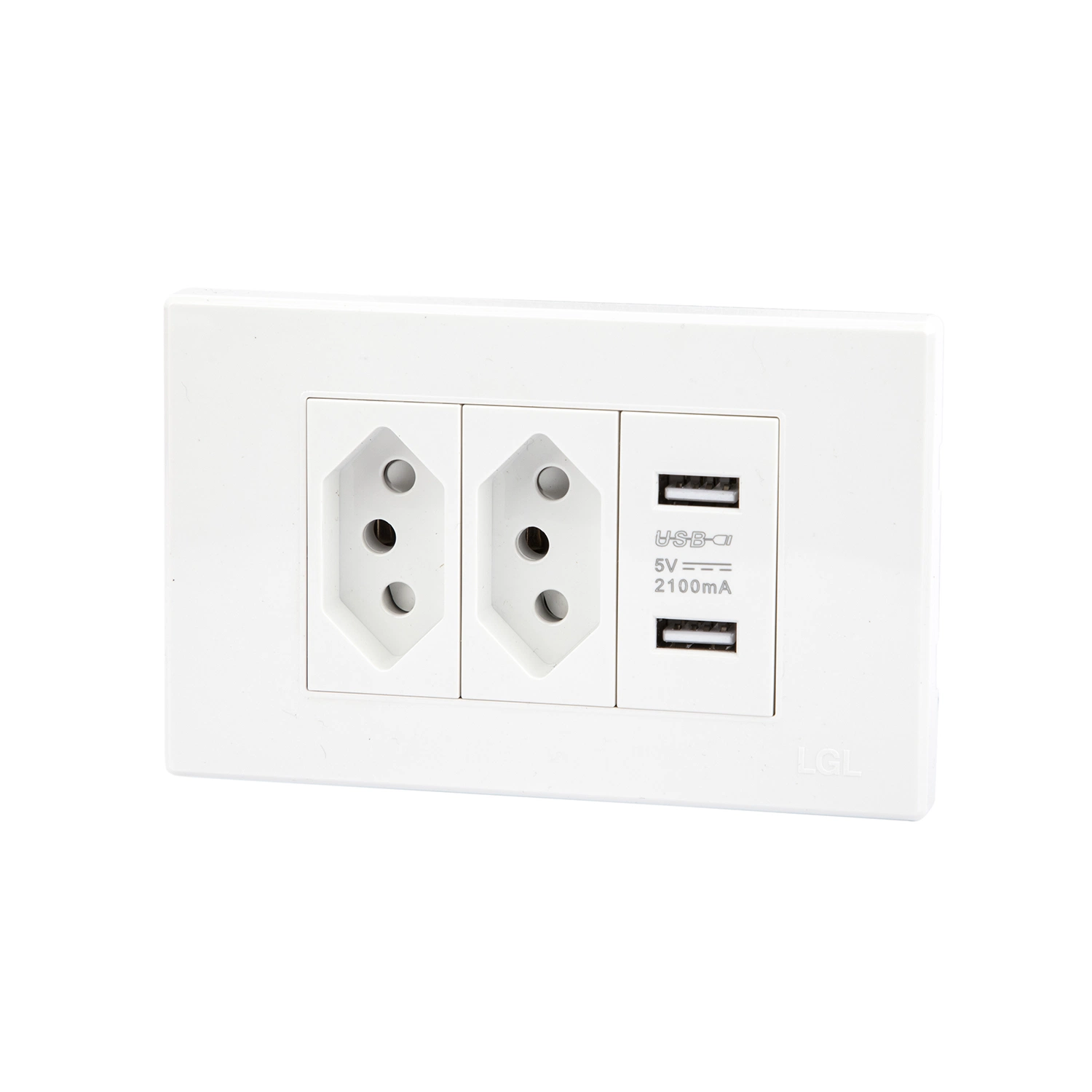 2023 Hot Sales Customized White Color Wall Brazil Outlet Brazilian 3 Pin Power Socket