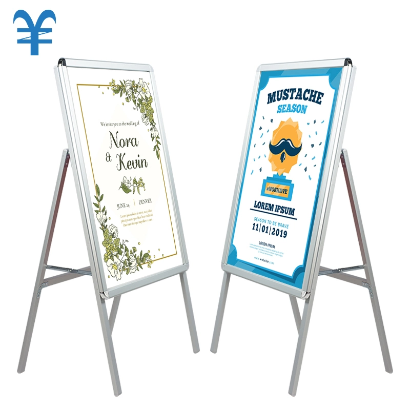 Outdoor Advertising Display Stand Vertical Metal Floor-Standing Type Poster Stand